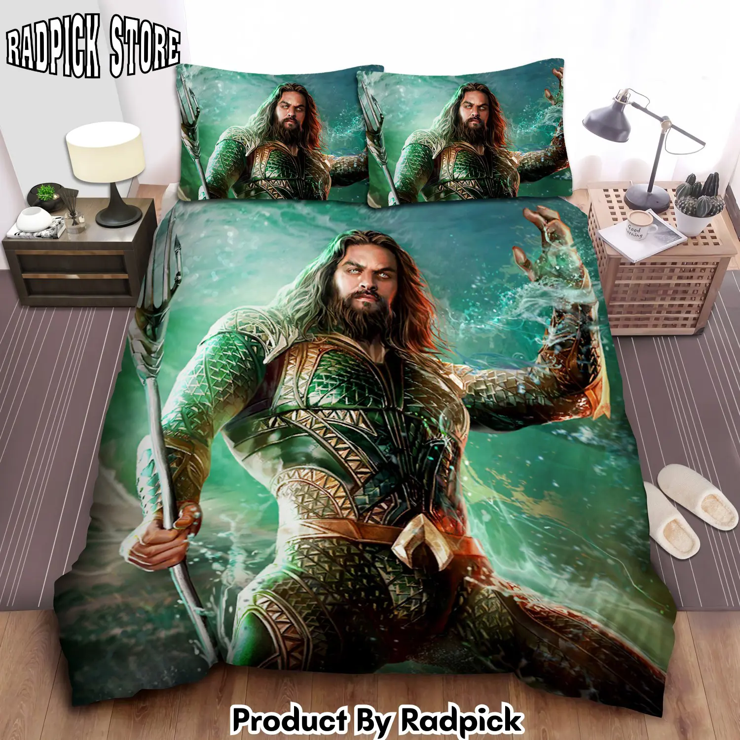 Radpick aquaman the king of atlantis illustration duvet cover bedroom sets comfortable bedding sets beddingaholic rp3278732